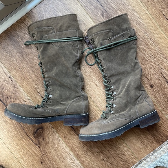 Combat Suede Army Green Boot - Picture 2 of 4